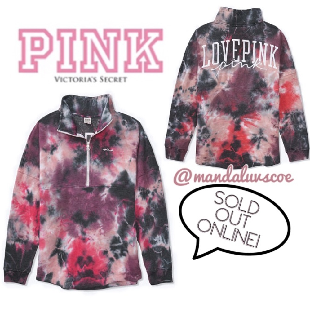 FOR MY BFF💗VS PINK PURPLE & PINK TIE DYE CREW - Picture 2 of 7